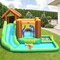 Inflatable Water Slide With Pool Bounce Climb Slide For Kids 3-10 Years Green Blue Orange